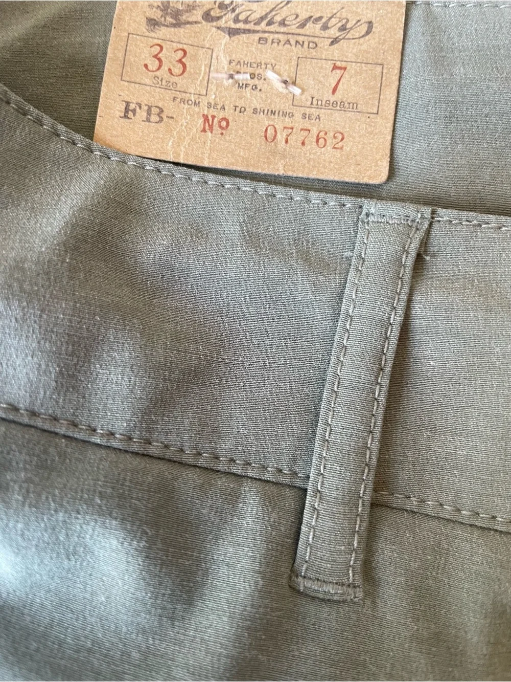 Faherty Reserve Chino Men's Light Khaki Flat Front Shorts 9” Inseam